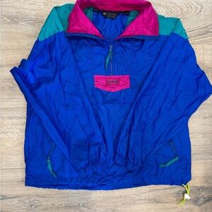 Columbia Blue and Pink Windbreaker Lightweight Retro Style